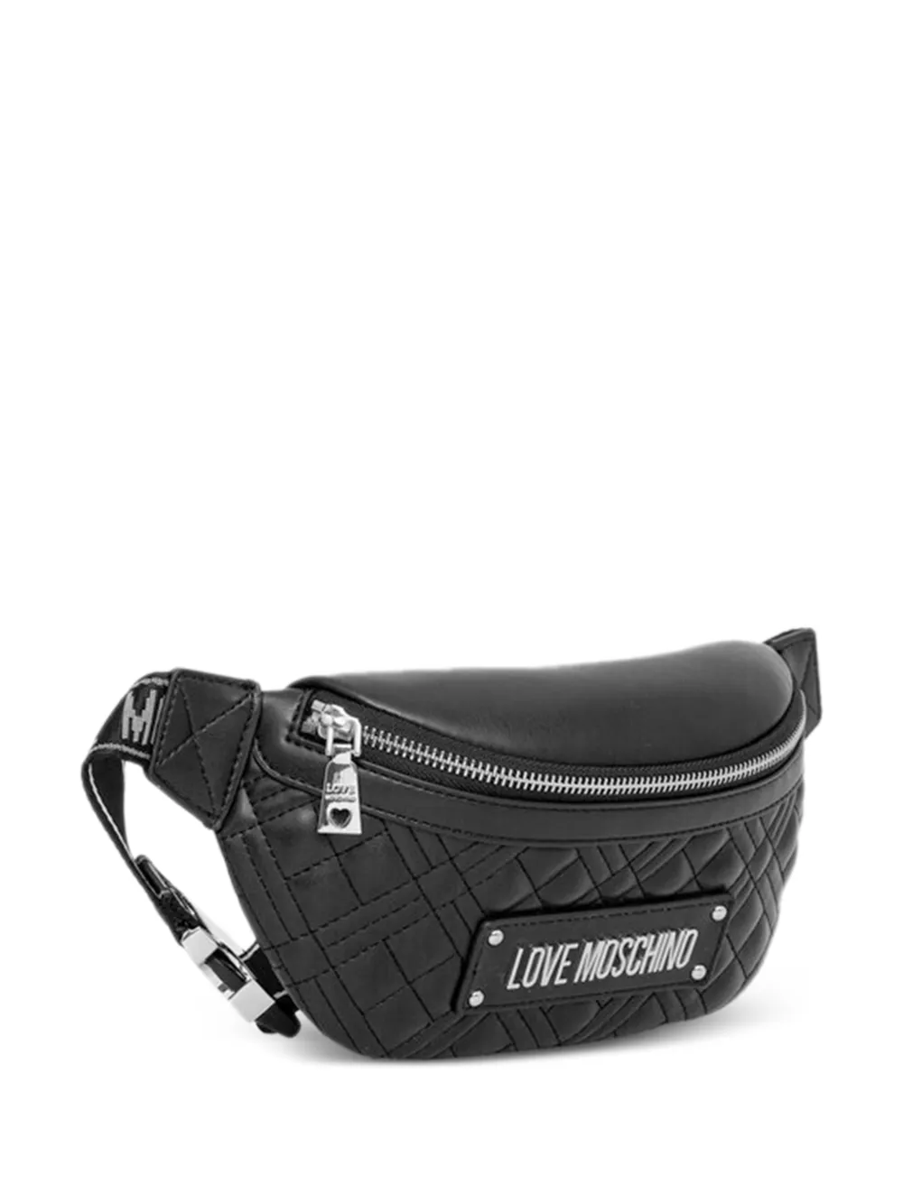 Love Moschino quilted logo-plaque belt bag - Nero