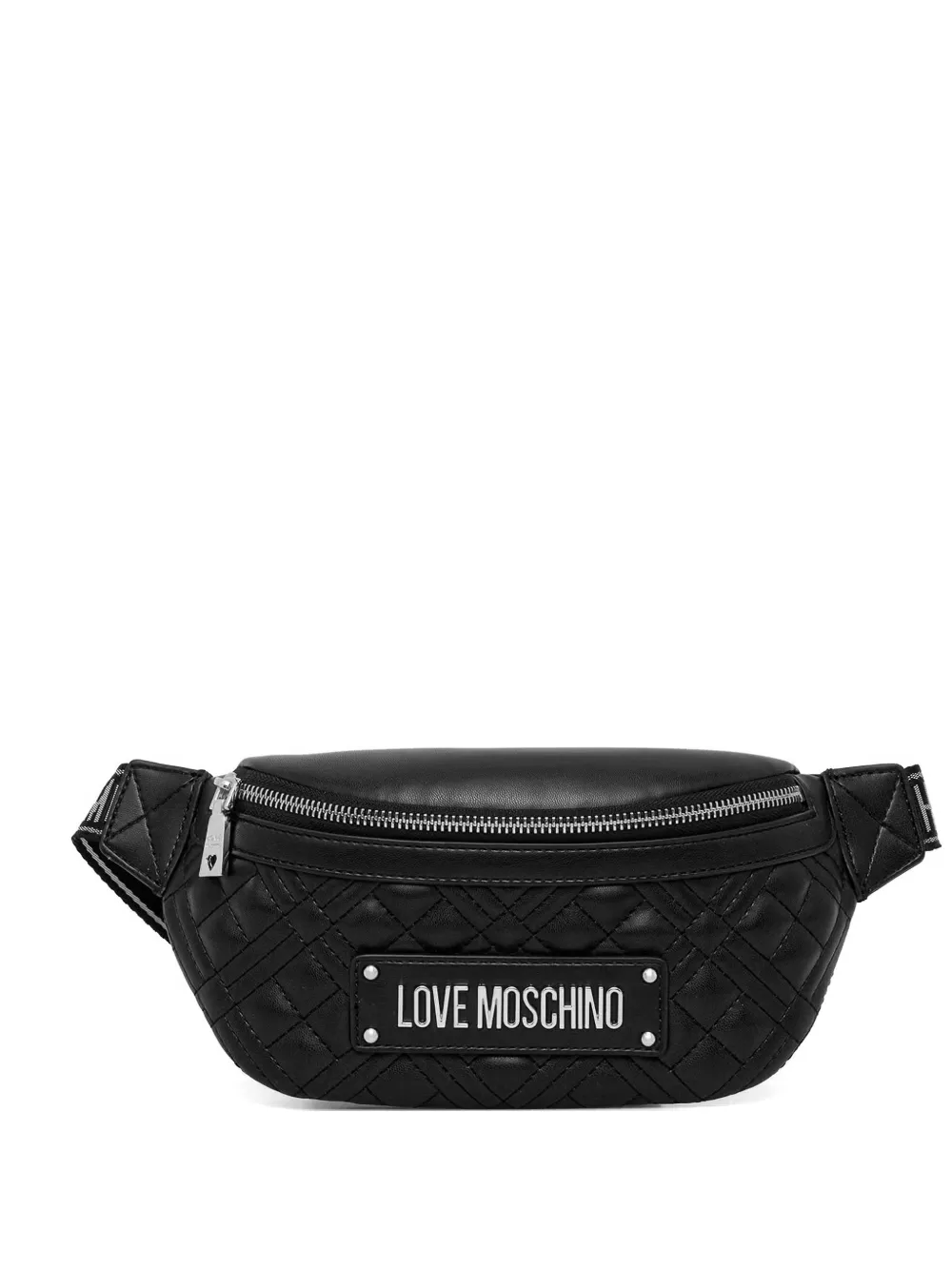 Love Moschino quilted logo-plaque belt bag - Nero