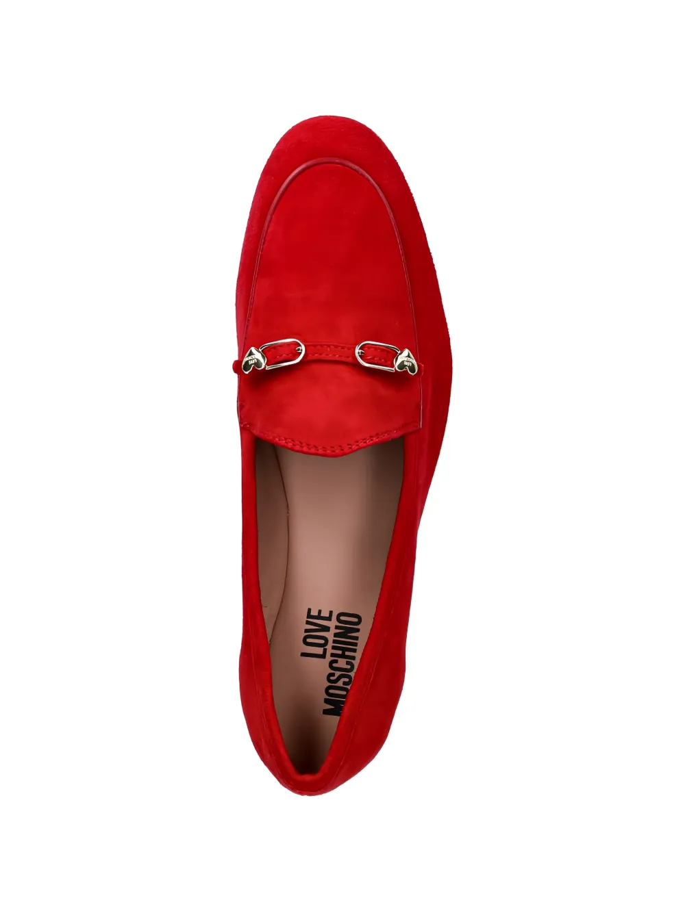 Love Moschino heart-appliqué loafers Rood