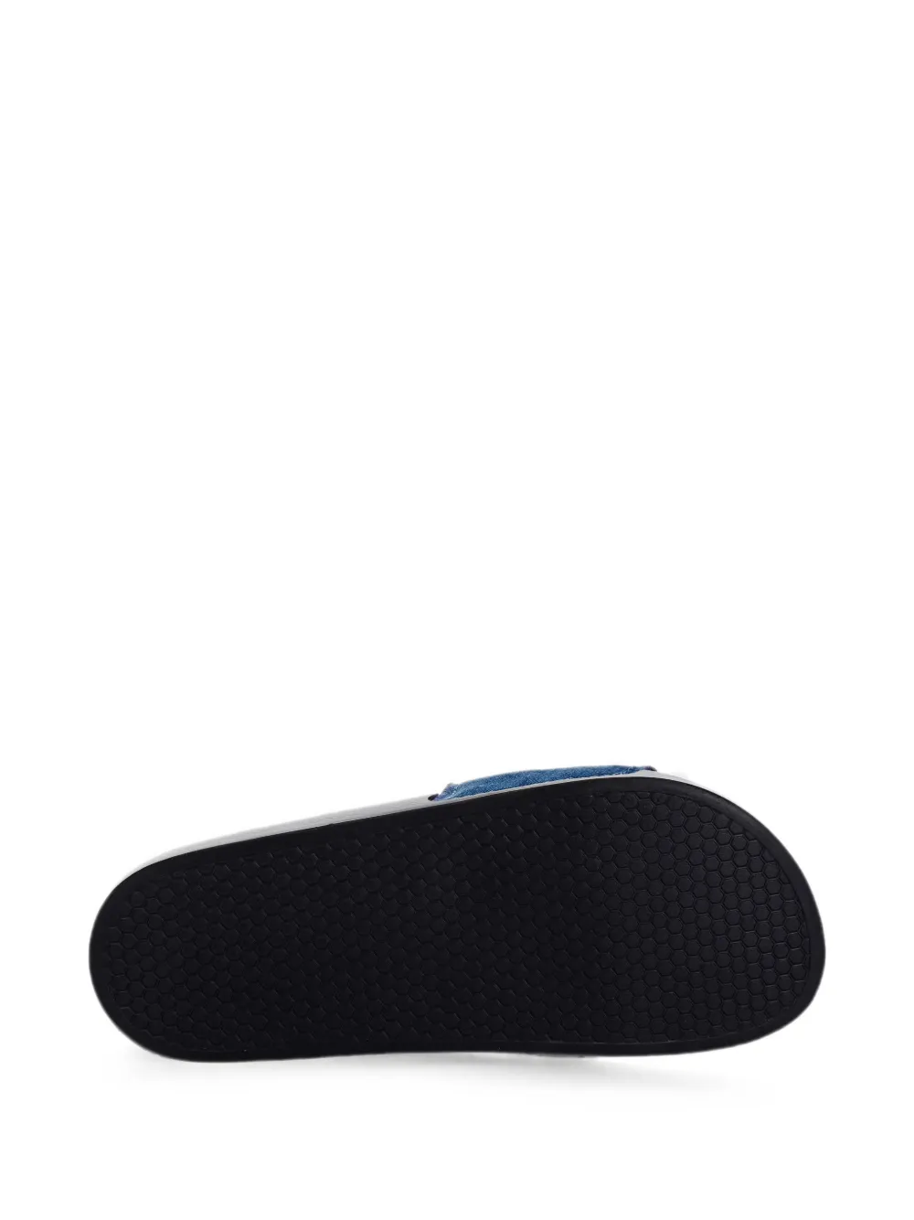 Love Moschino logo-print denim slides Blauw