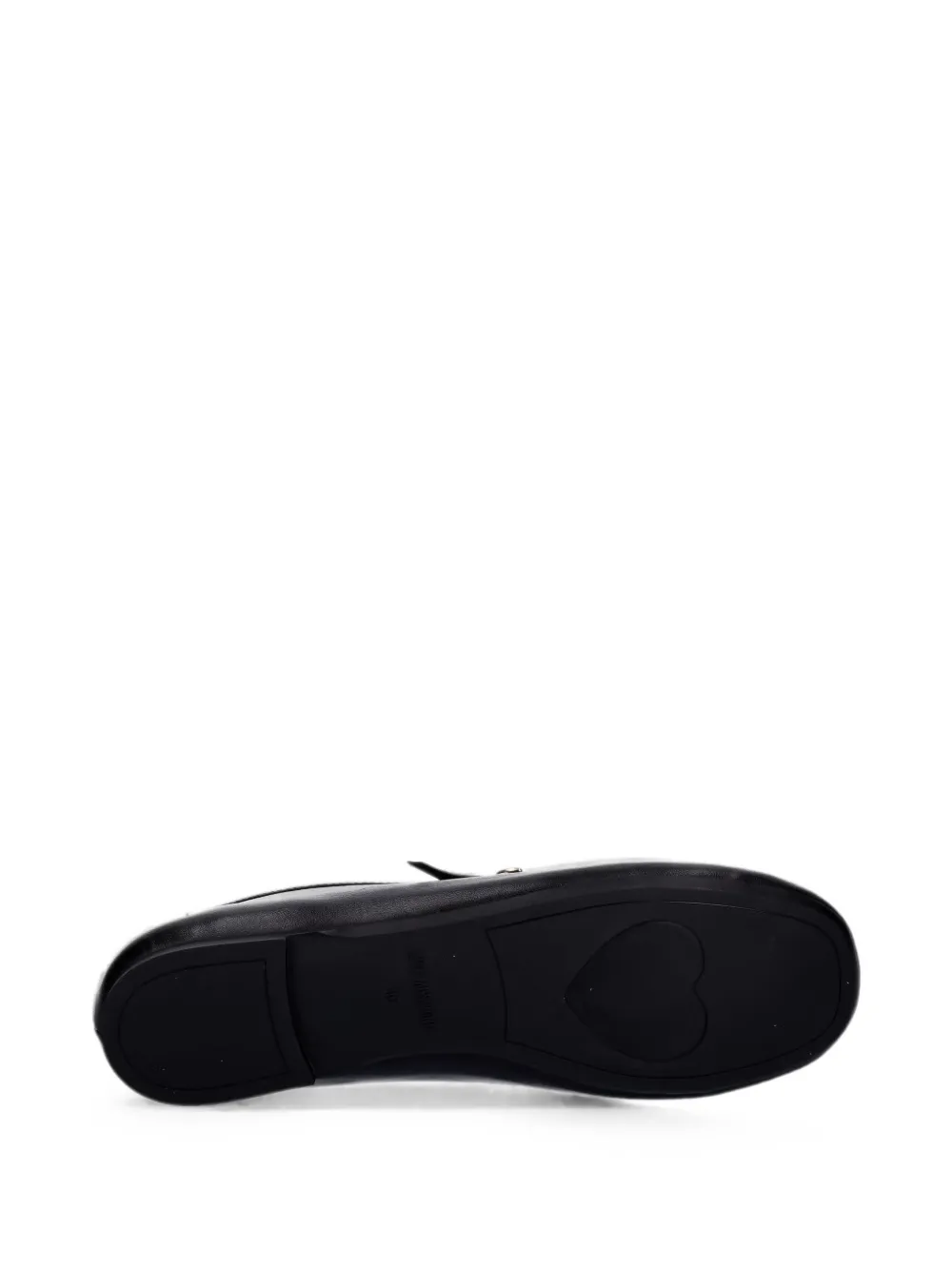 Love Moschino heart-motif crossover-strap ballet flats Zwart