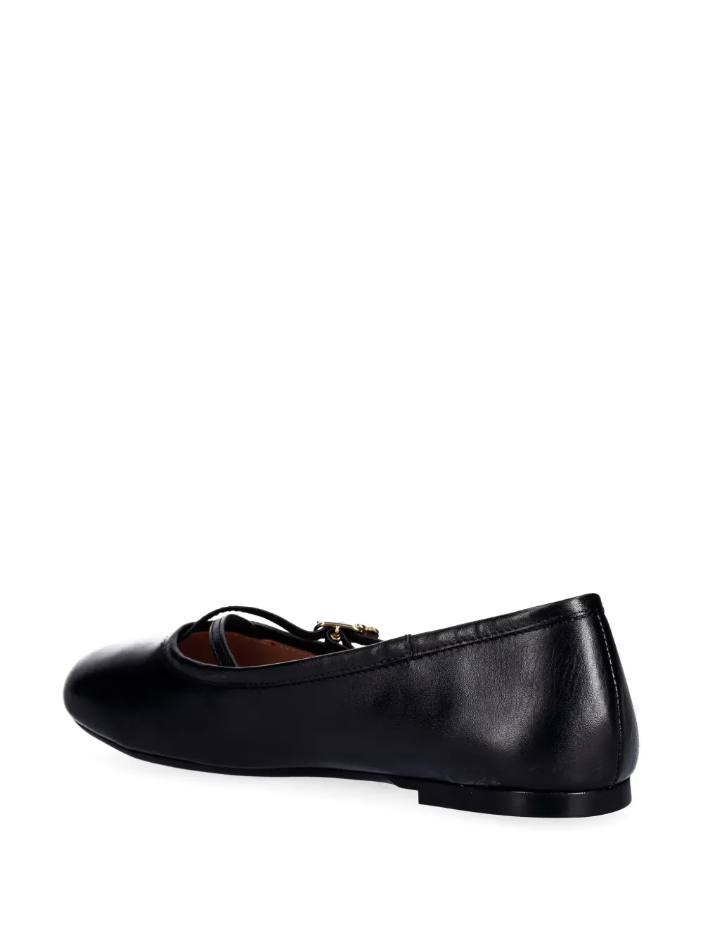 Love Moschino heart-motif crossover-strap ballet flats Zwart