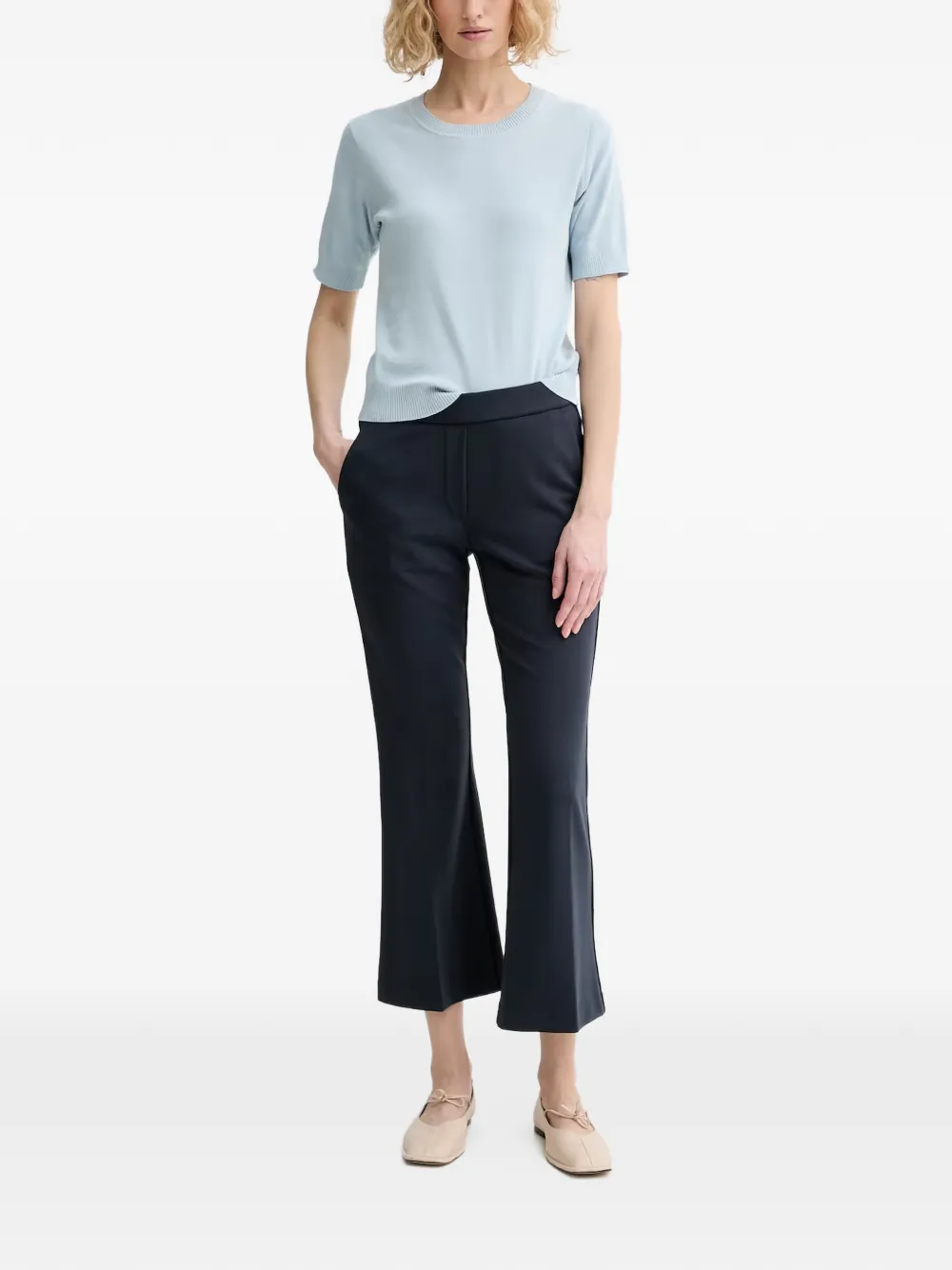 Marc O'Polo Cropped flared broek Blauw
