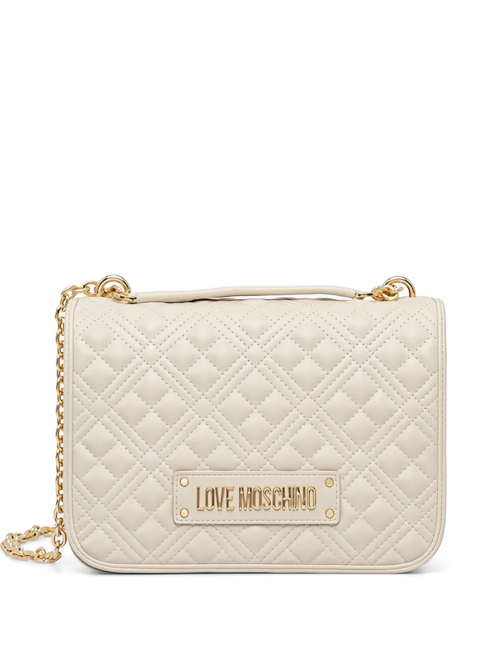 Love Moschino logo-detail quilted chain-strap handbag - Toni neutri