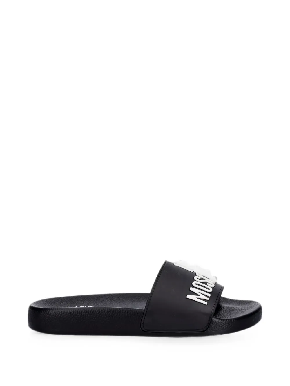 Love Moschino logo-lettering slides - Schwarz
