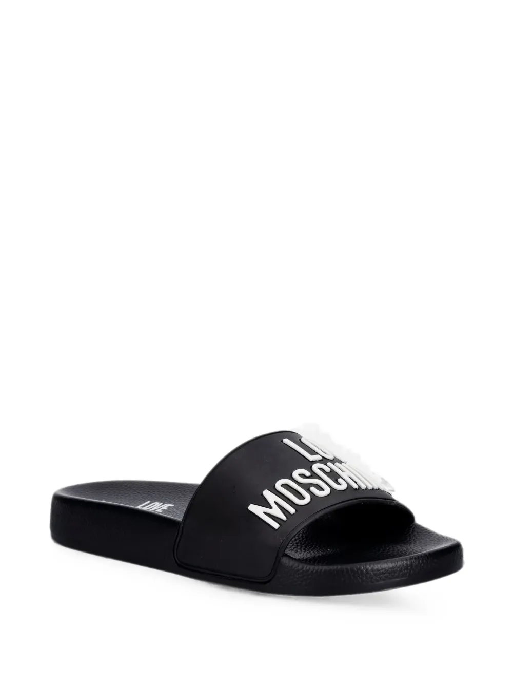 Love Moschino logo-lettering slides Zwart