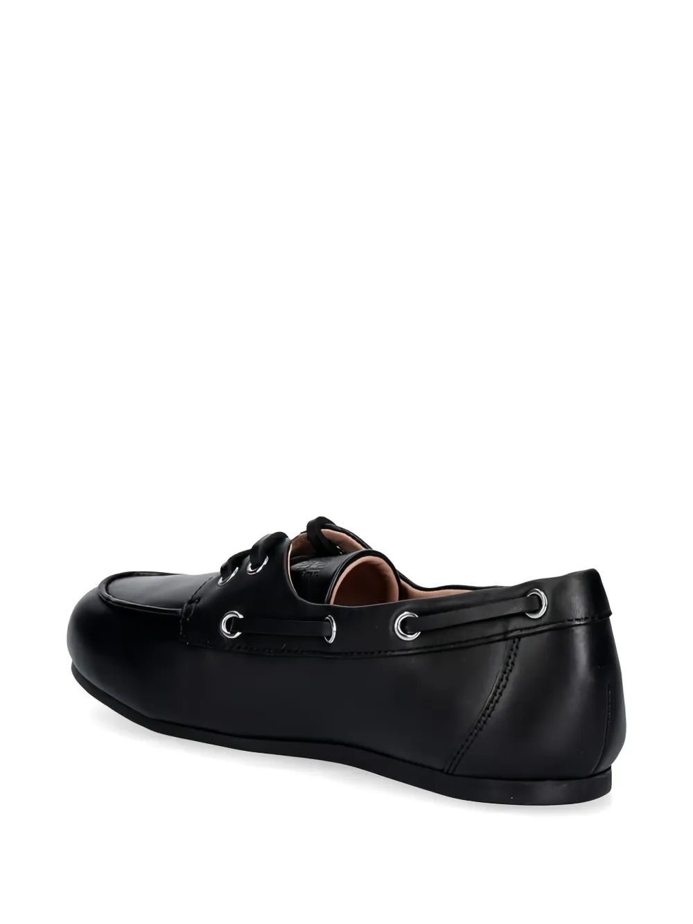 Love Moschino heart appliqué lace up loafers Zwart