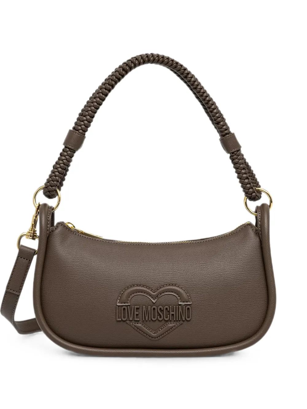 Love Moschino Borsa a tracolla con manico intrecciato - Marrone