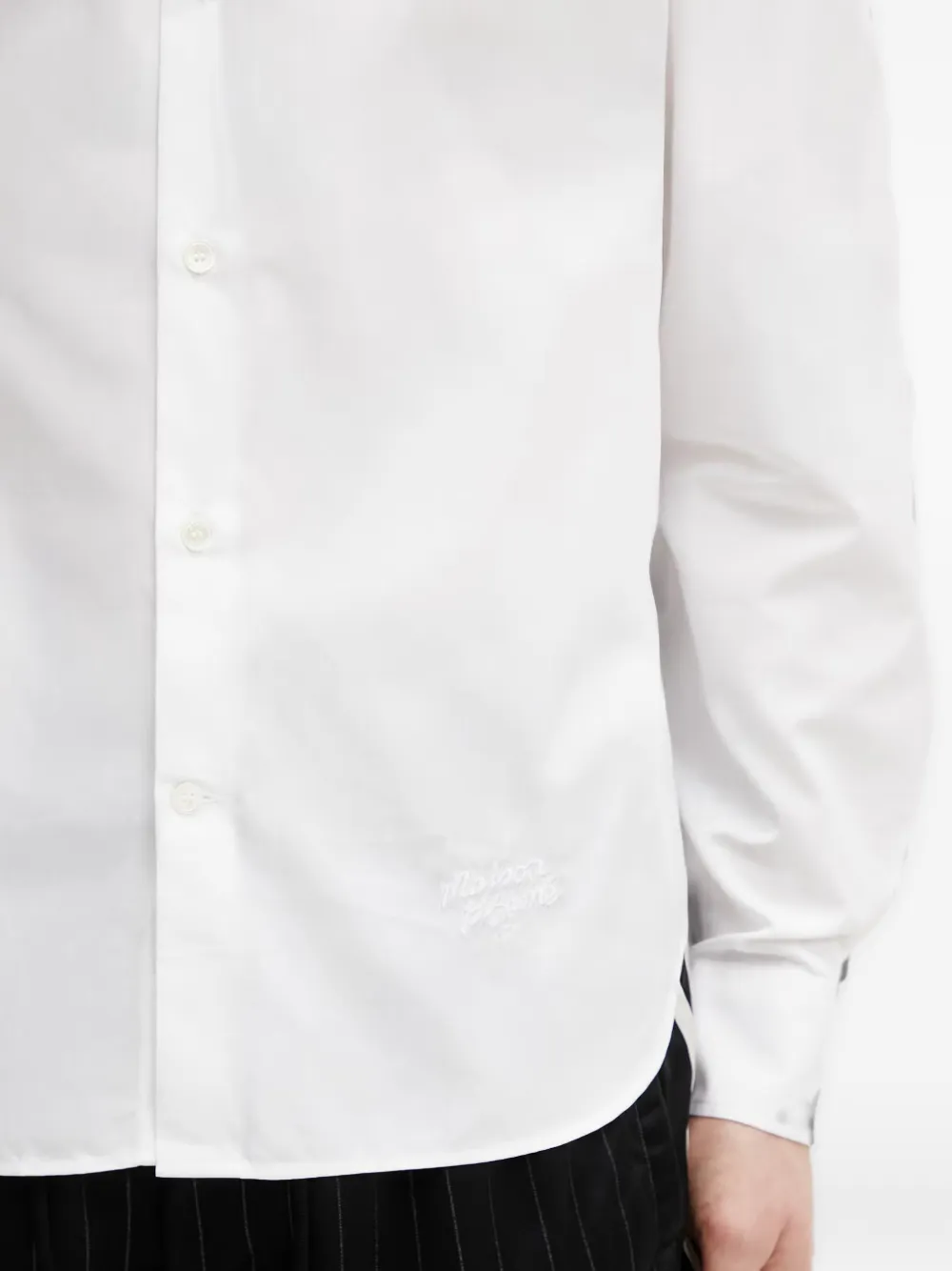 Maison Kitsuné Overhemd met borduurwerk Wit