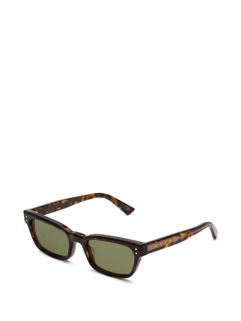Marni Eyewear Zonnebril met rechthoekig montuur Bruin