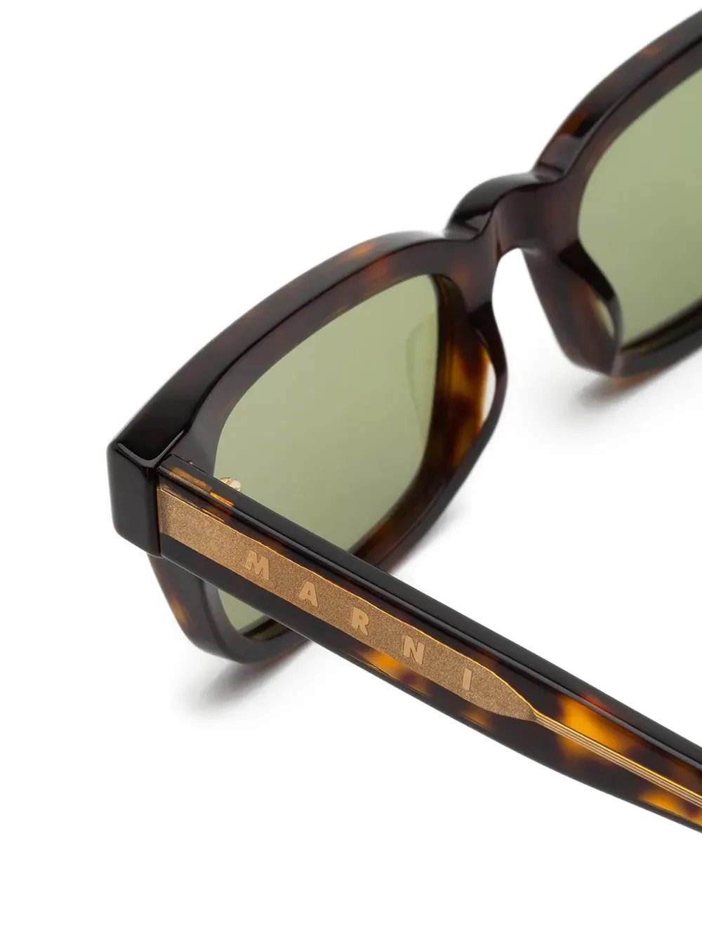 Marni Eyewear Zonnebril met rechthoekig montuur Bruin