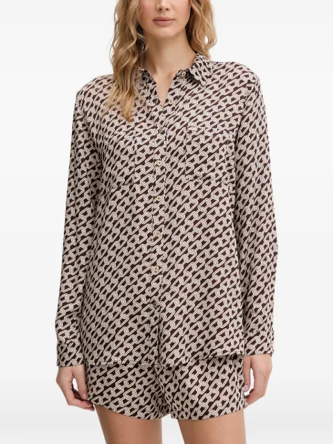 Melissa Odabash camisa Millie con botones y estampado de cadena