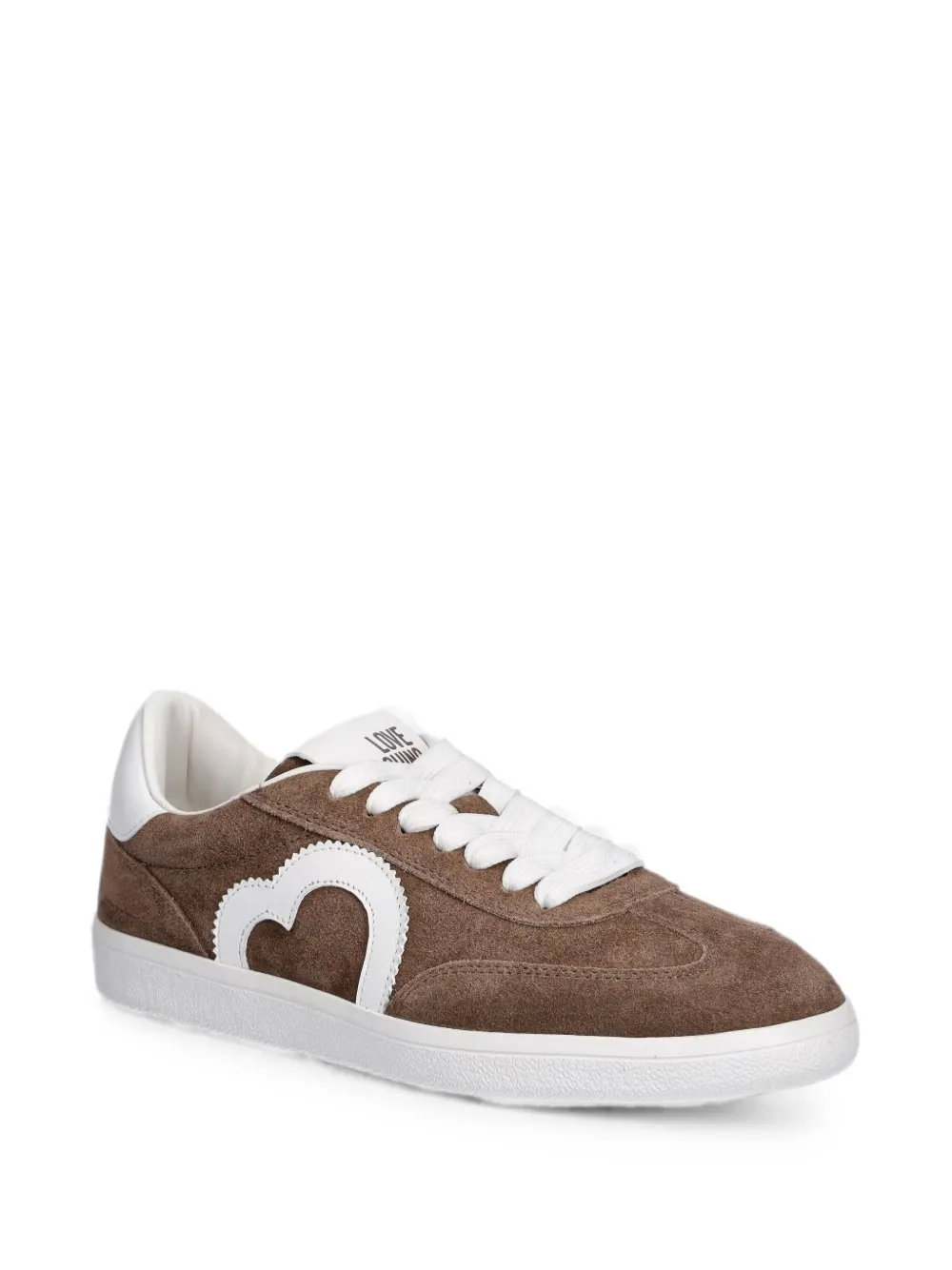 Love Moschino Suède sneakers met hart Bruin