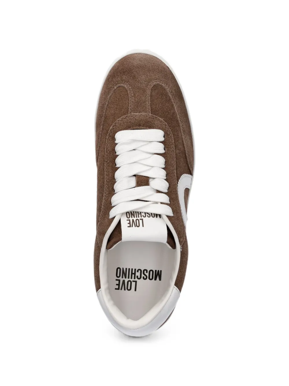 Love Moschino Suède sneakers met hart Bruin