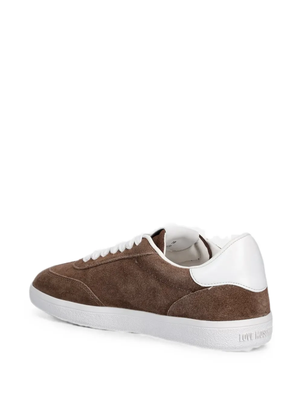 Love Moschino Suède sneakers met hart Bruin