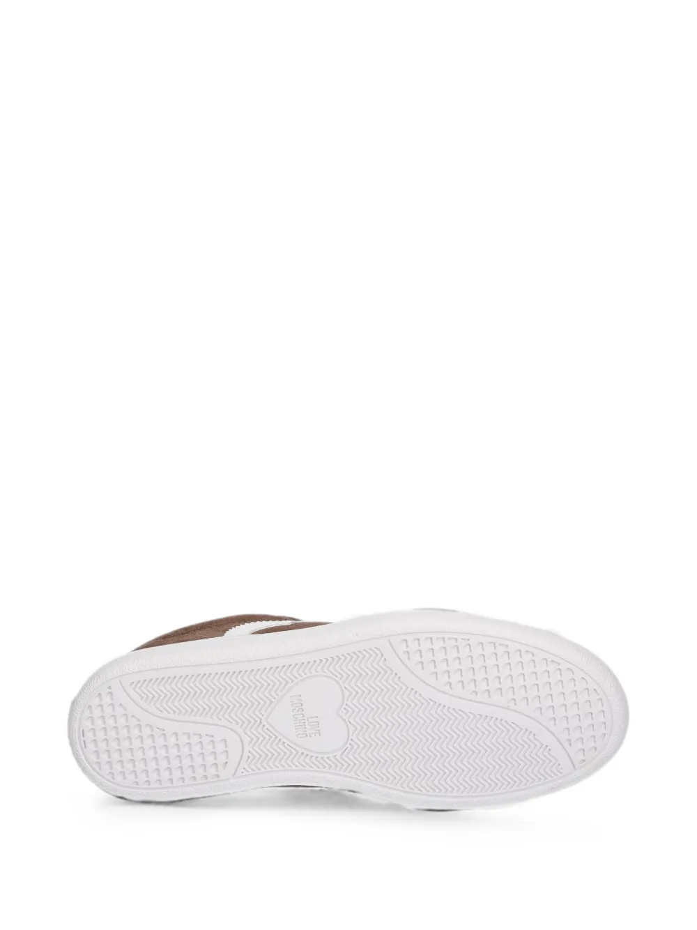 Love Moschino Suède sneakers met hart Bruin
