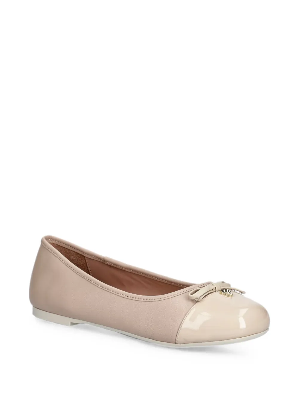 Love Moschino bow-detail patent-toe ballet flats Beige