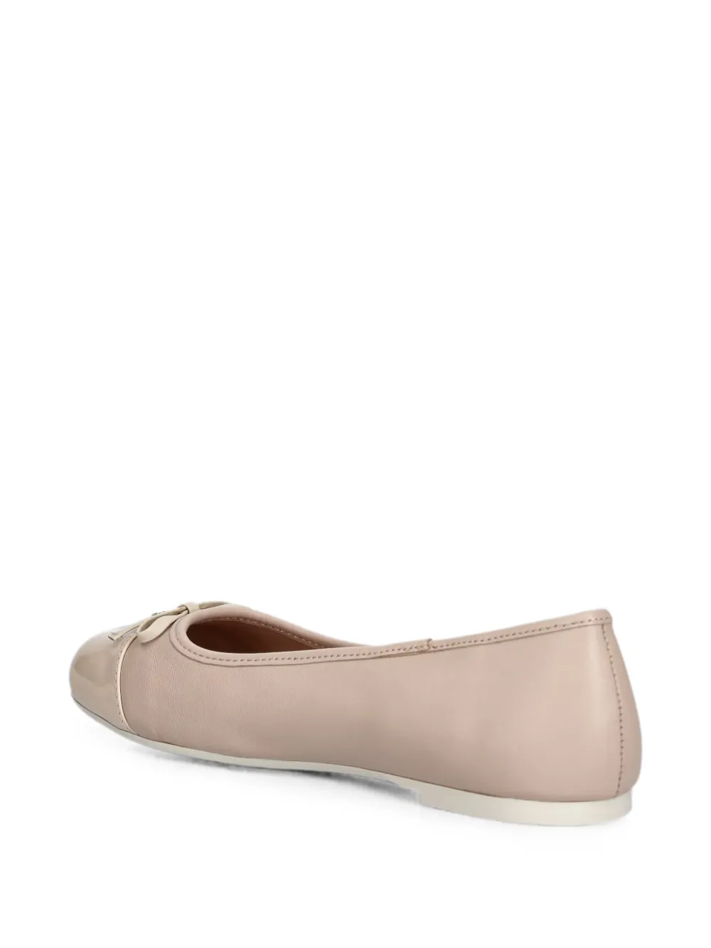 Love Moschino bow-detail patent-toe ballet flats Beige