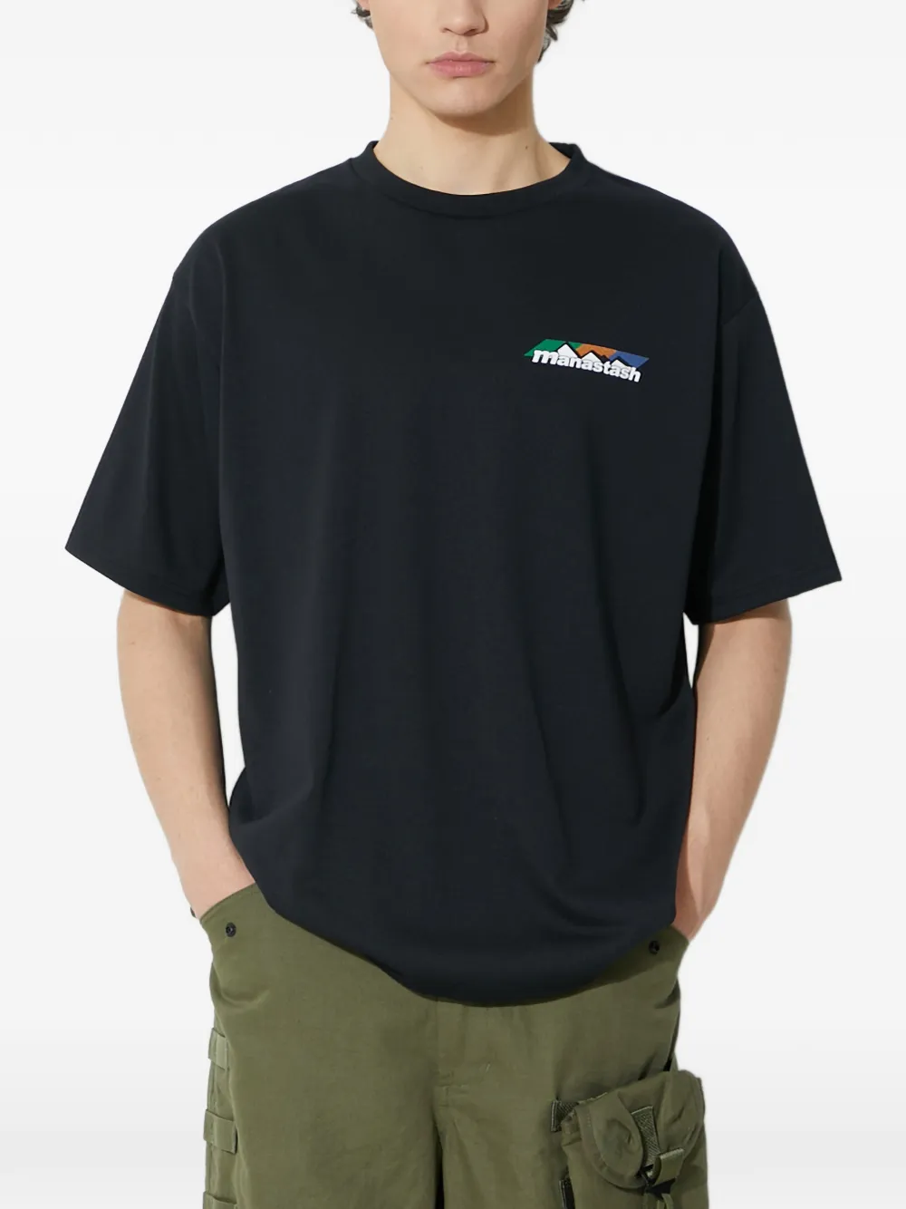Manastash Logo-print T-shirt In Black