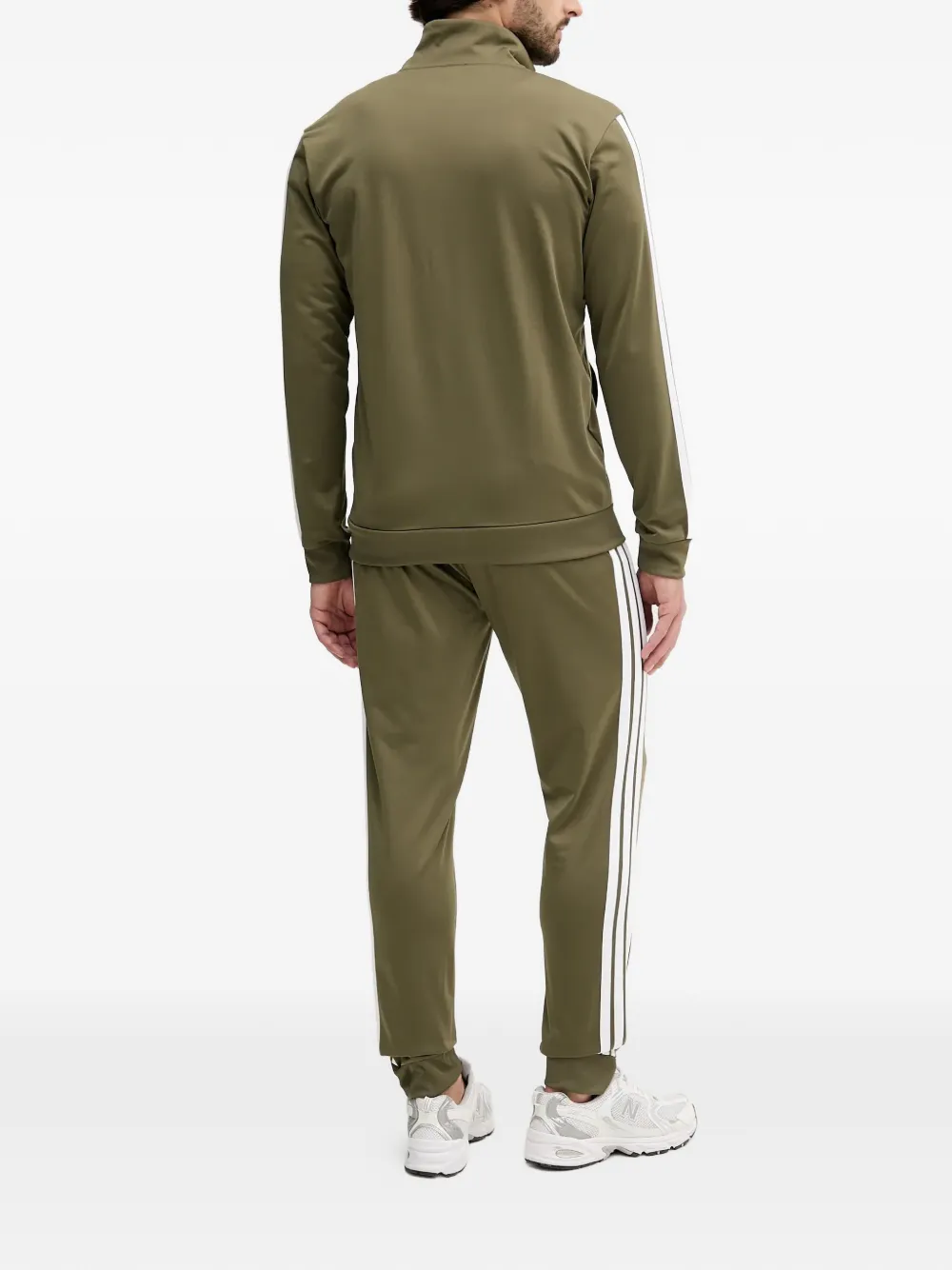 adidas Essentials logo-print zip-up tracksuit Groen