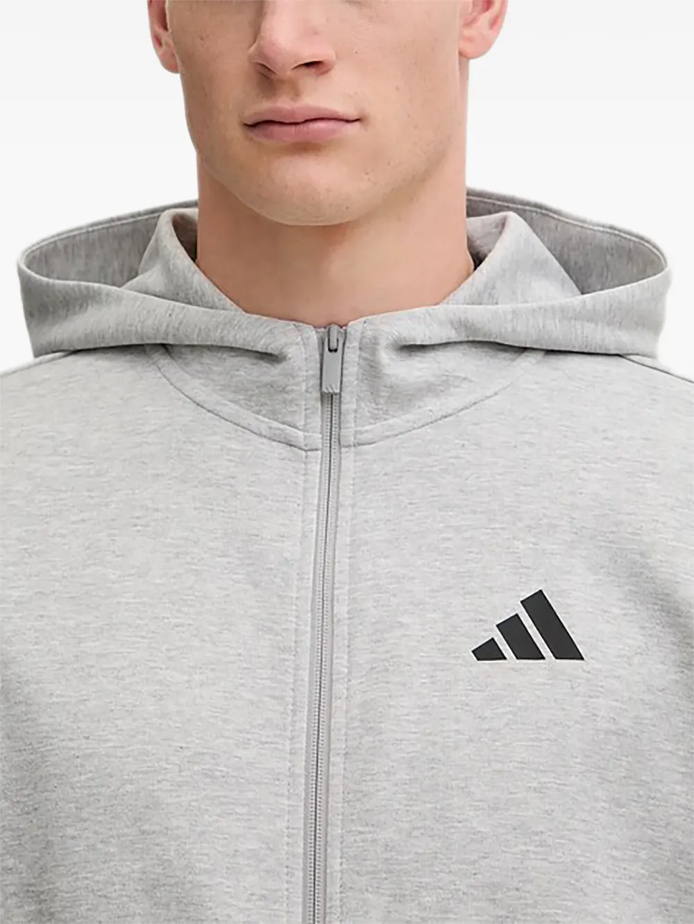 adidas Hoodie met capuchon rits en logo Grijs