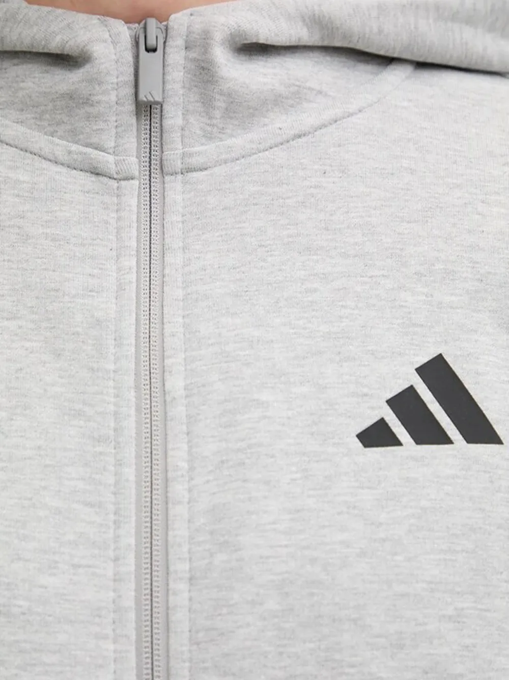 adidas Hoodie met capuchon rits en logo Grijs