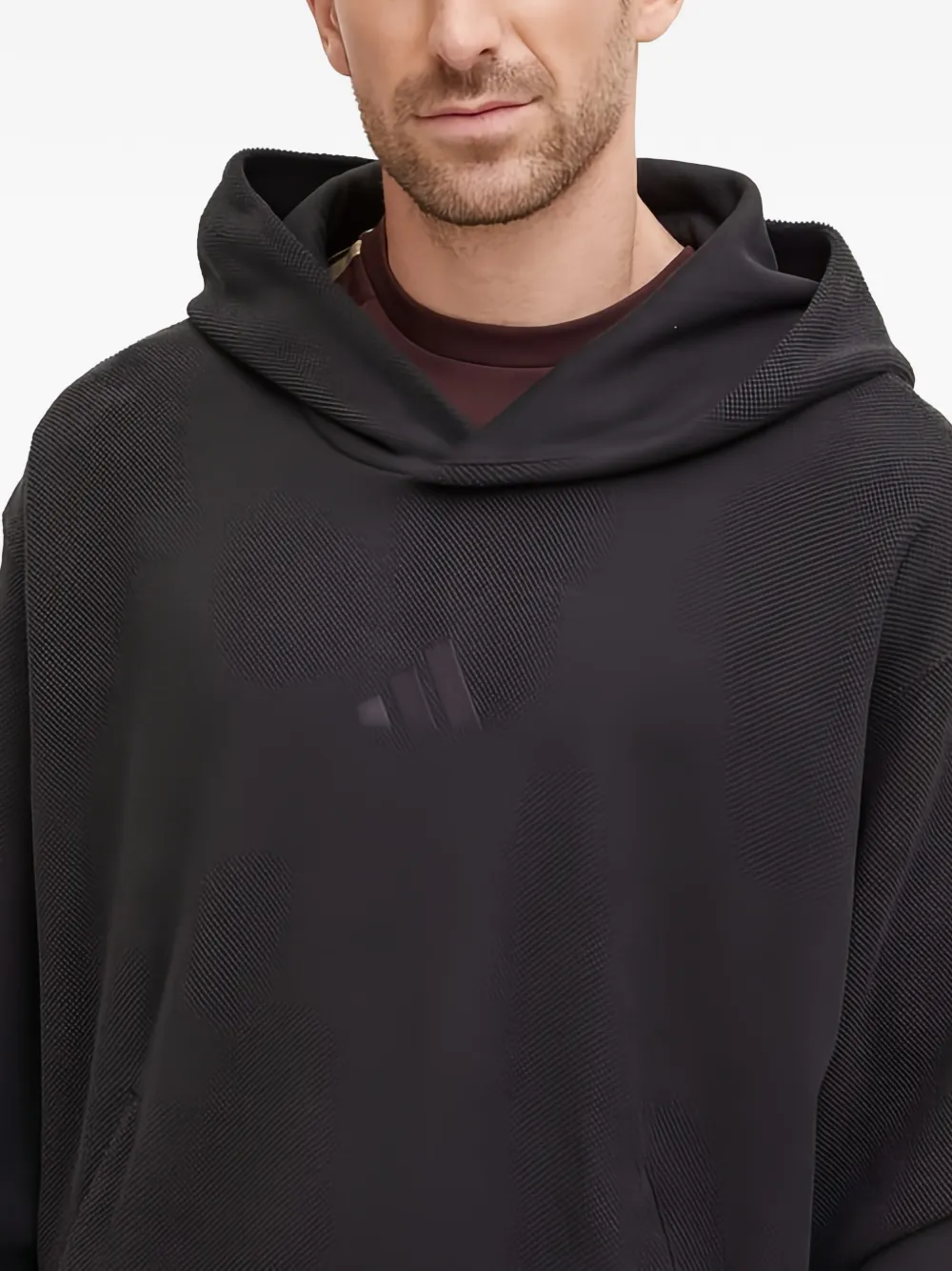 adidas Hoodie met geribbelde zoom Zwart