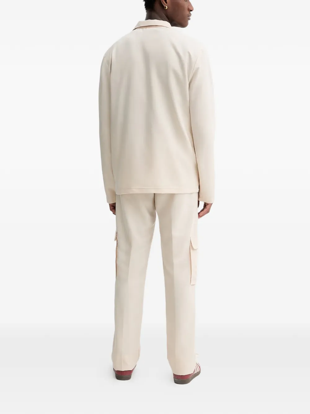adidas logo-print zip-up tracksuit Beige