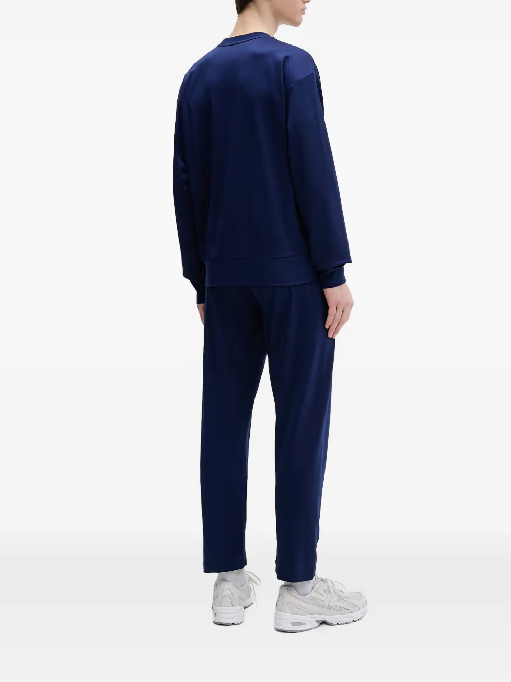 adidas logo-print crew-neck tracksuit Blauw