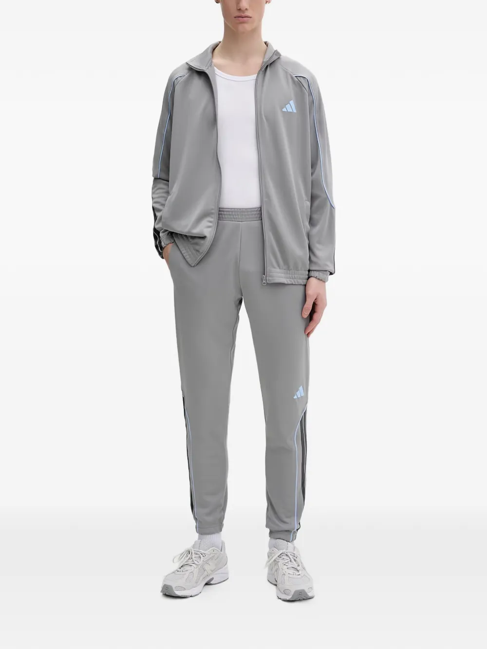 adidas side-stripe tracksuit Grijs