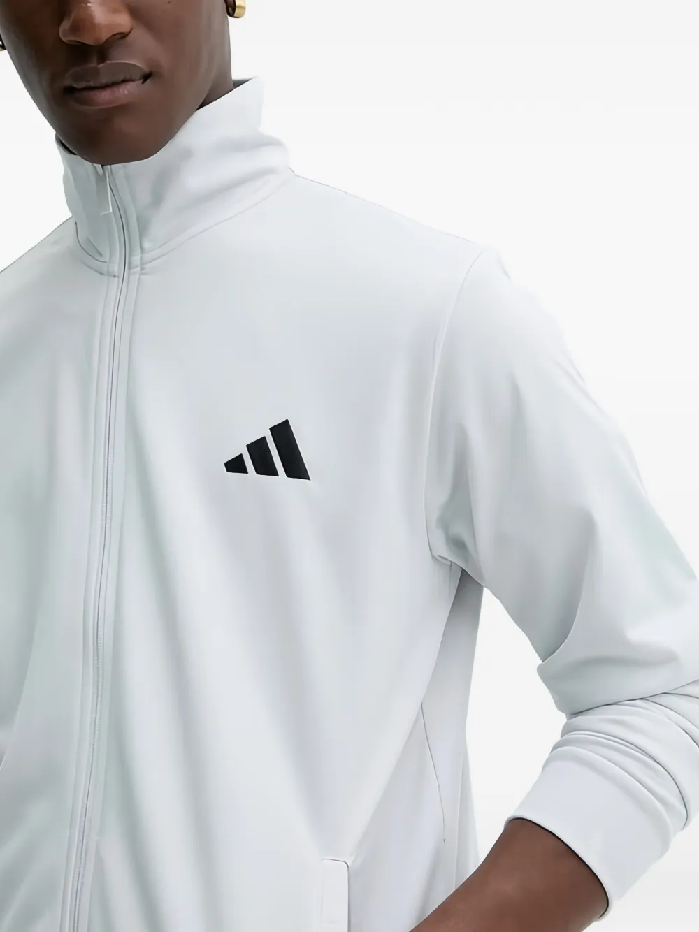 adidas Sweater met logodetail en rits Grijs