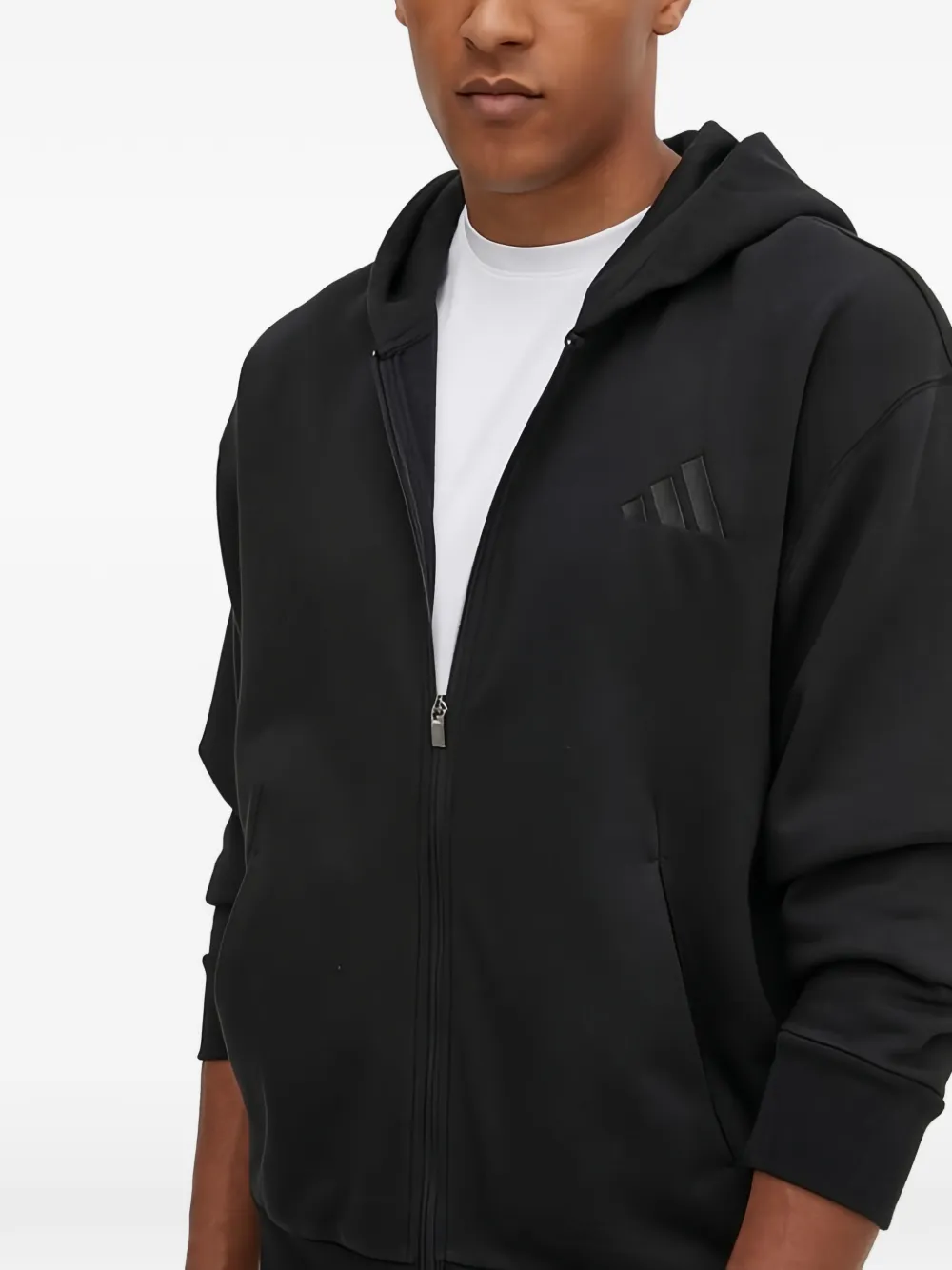 adidas Sweater met rits en capuchon Zwart