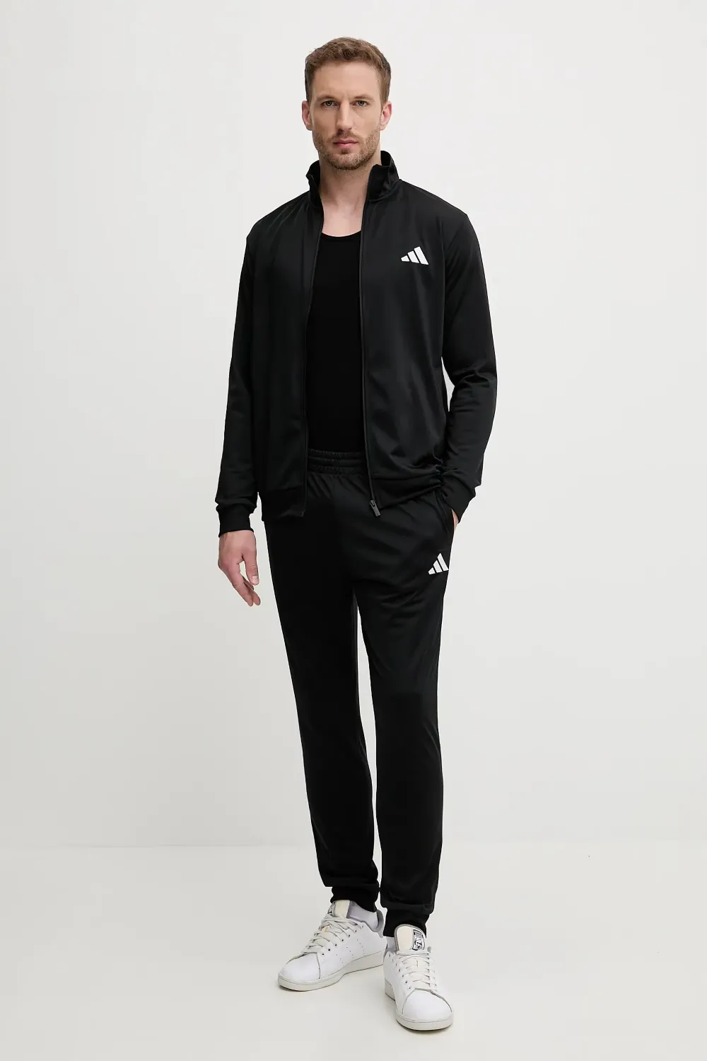 adidas logo-print tracksuit set Zwart