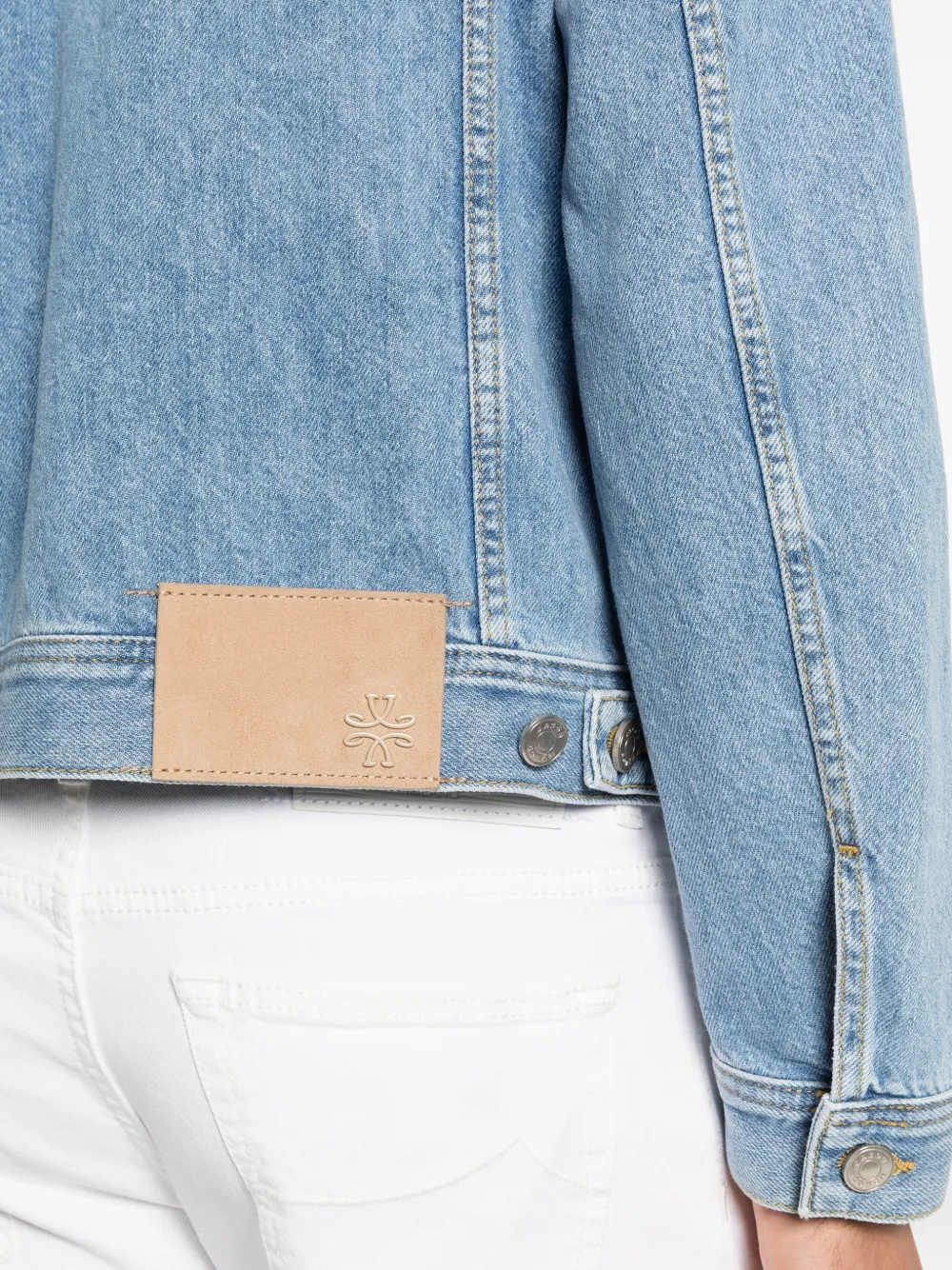 Jacob Cohën Denim jack met knoop Blauw