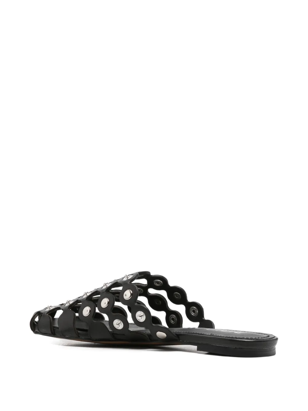 Bibi Lou embellished leather slippers Zwart