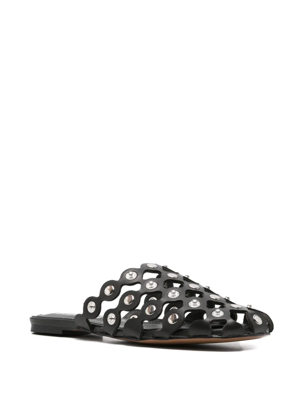 Bibi Lou embellished leather slippers Zwart