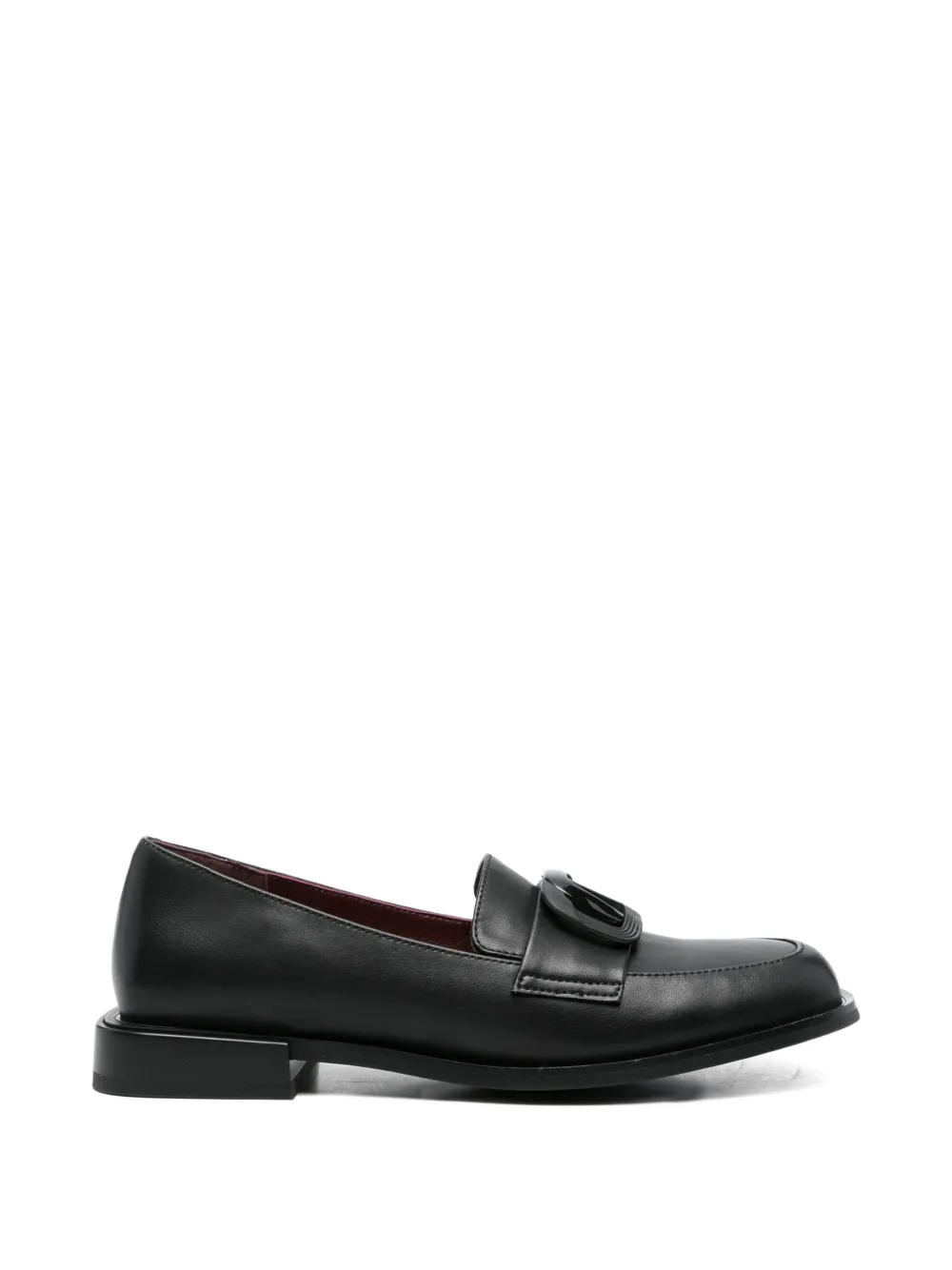 LINDA BAUMANN buckle-detail leather loafers - Nero