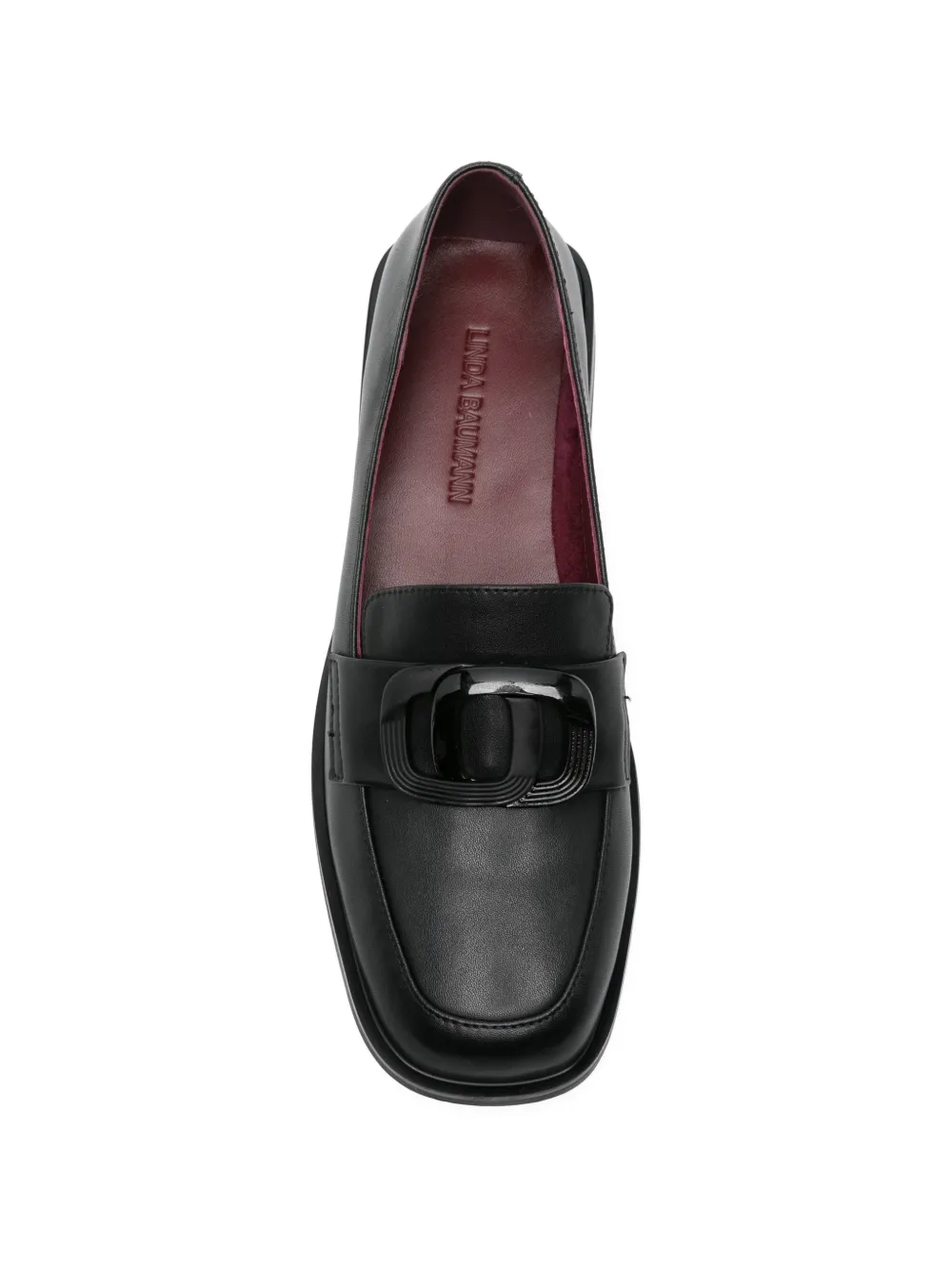 LINDA BAUMANN Leren loafers Zwart