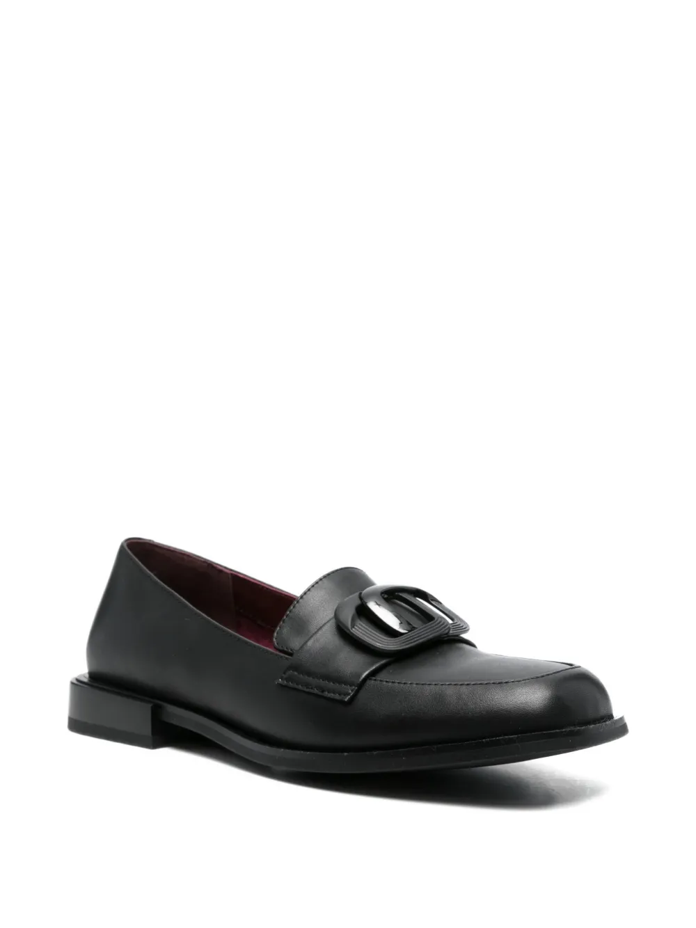 LINDA BAUMANN Leren loafers Zwart