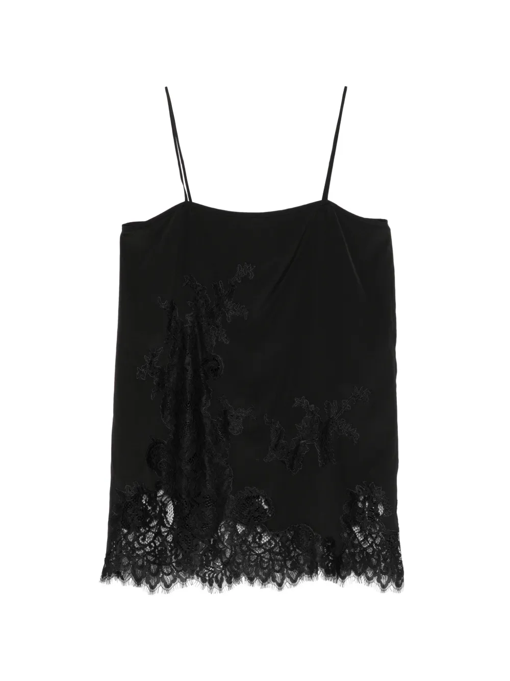 Semicouture lace-trim top - Nero