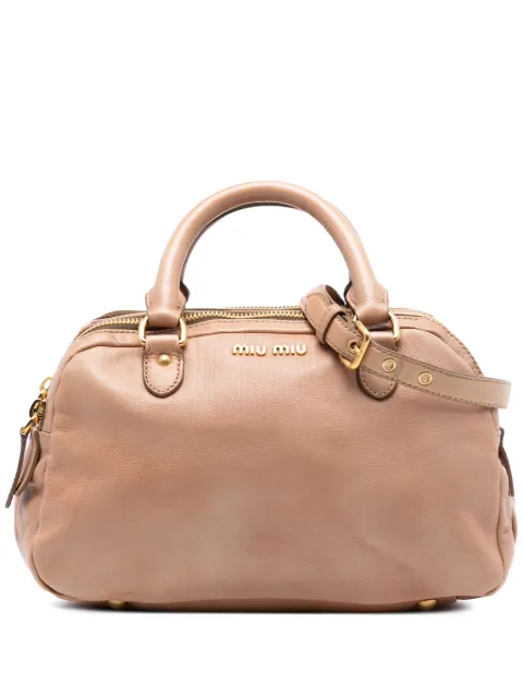 Miu Miu Pre-Owned 2010-2026 Vitello Double Zip Bowling Bag satchel