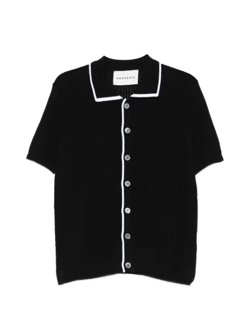 AMARANTO  button-up contrast-trim shirt