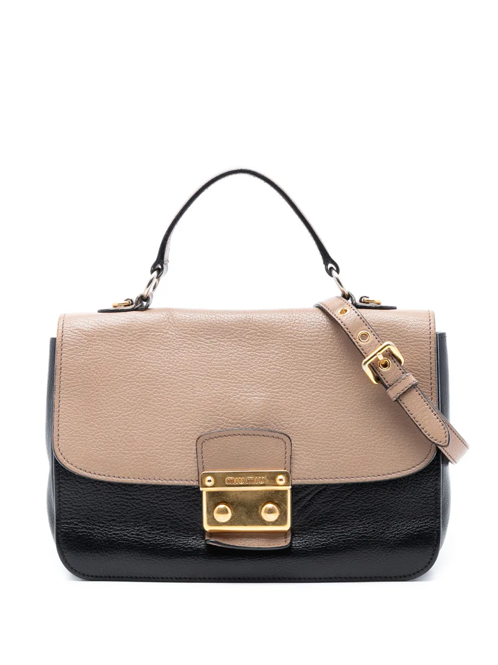 Miu Miu Pre-Owned 2010-2026 Goatskin Madras satchel - Brown