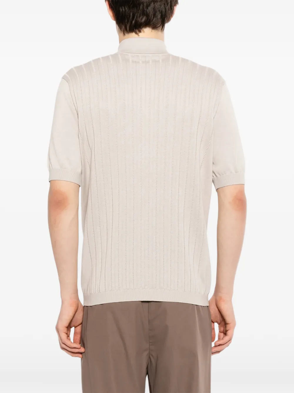 Brunello Cucinelli Geribbeld poloshirt met knopen Beige