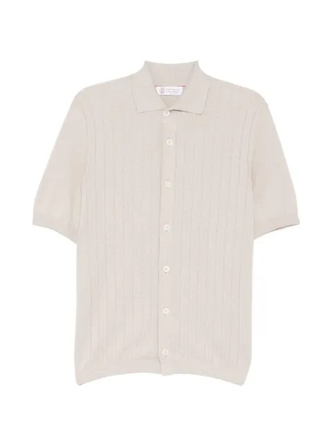 Brunello Cucinelli ribbed buttoned polo shirt