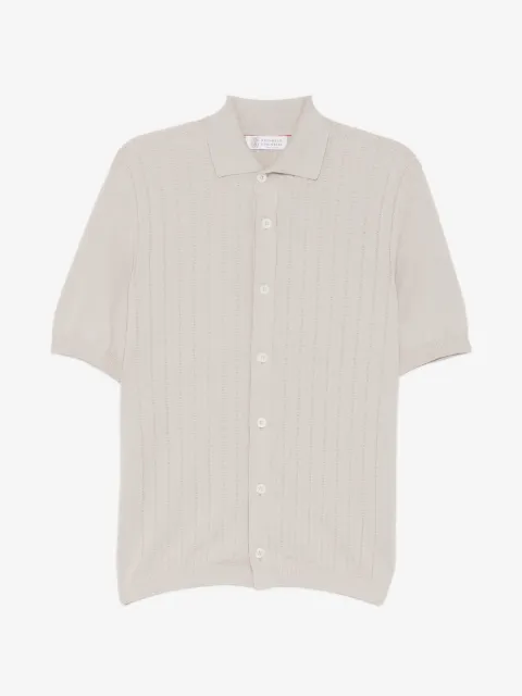 Brunello Cucinelli ribbed buttoned polo shirt