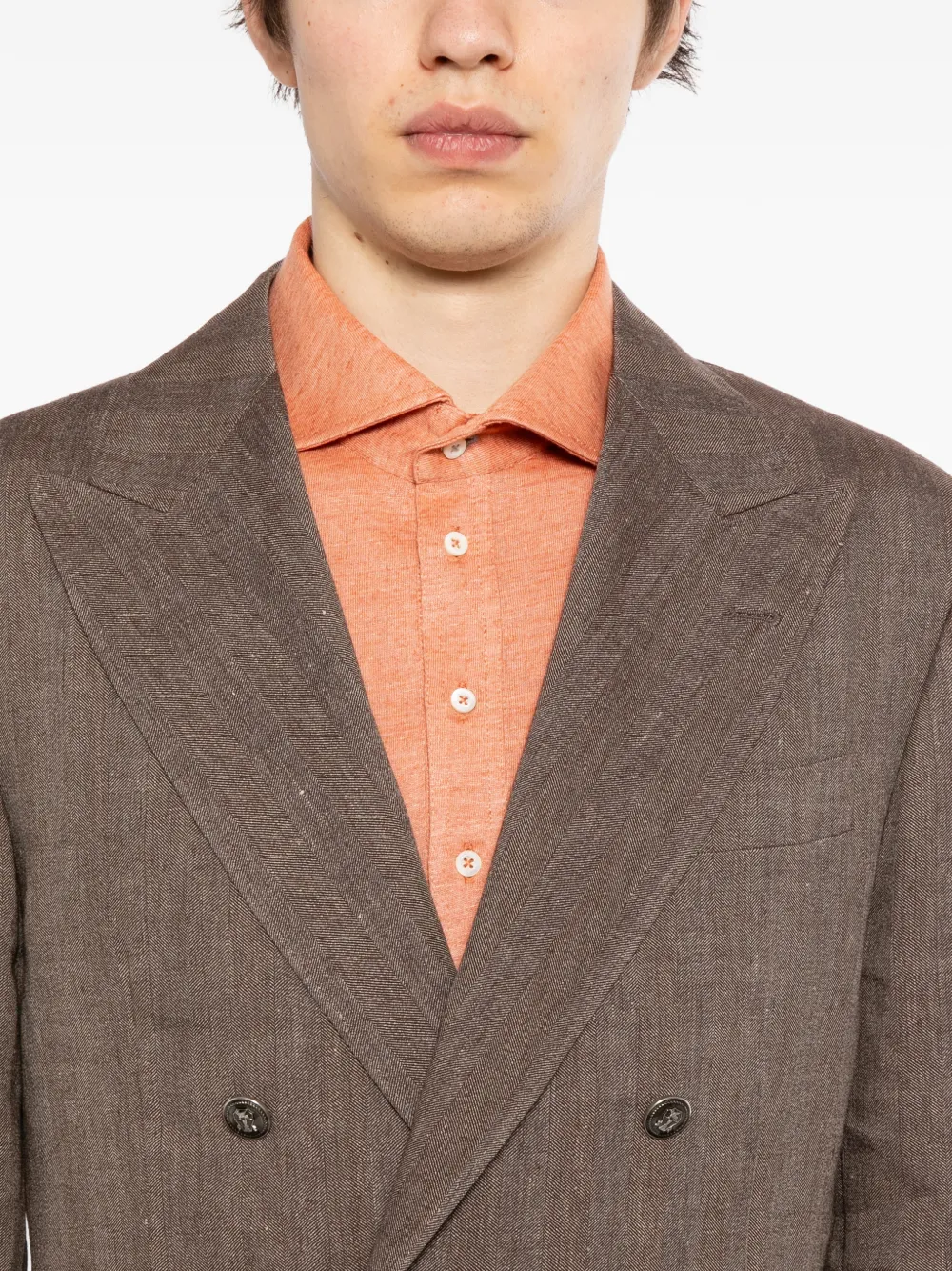 Brunello Cucinelli Pak met dubbele rij knopen Bruin