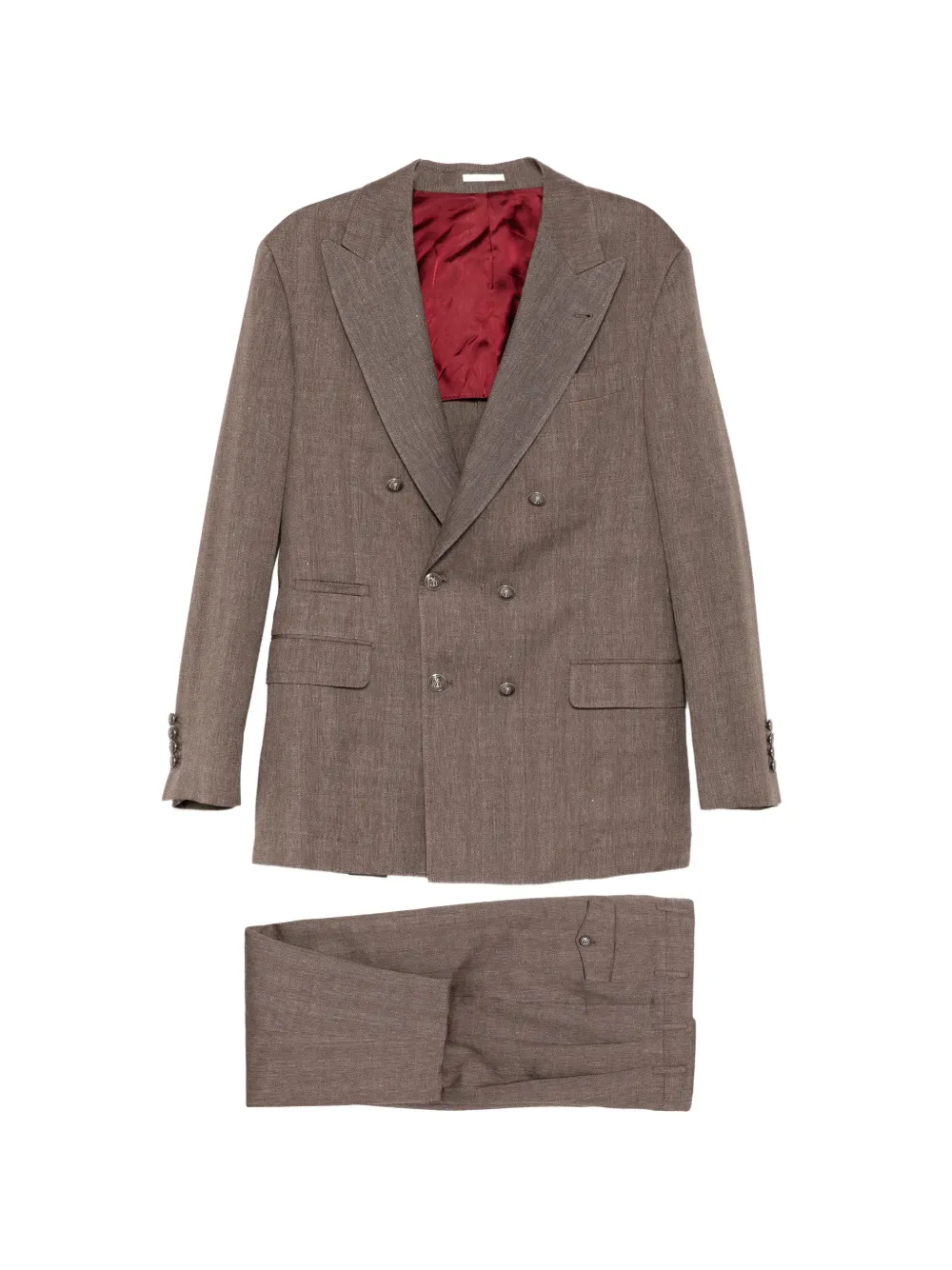 Brunello Cucinelli double-breasted suit - Braun