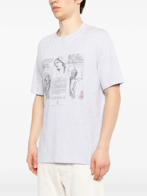 Brunello Cucinelli Print T-shirt | Grey | FARFETCH ZA