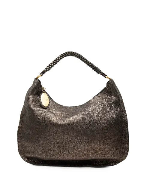 Fendi Pre-Owned 2000-2010 Metallic Pebbled Leather Selleria shoulder bag